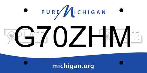 G70ZHM Michigan License Plate