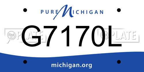 G7170L Michigan License Plate