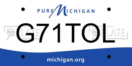 G71TOL Michigan License Plate
