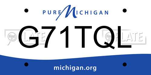 G71TQL Michigan License Plate