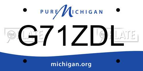 G71ZDL Michigan License Plate