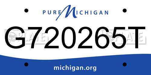 G720265T Michigan License Plate