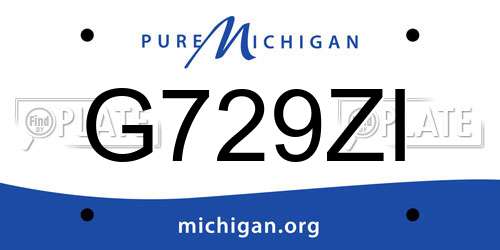 G729ZI Michigan License Plate