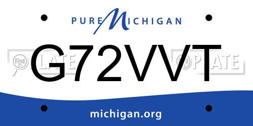 G72VVT Michigan License Plate