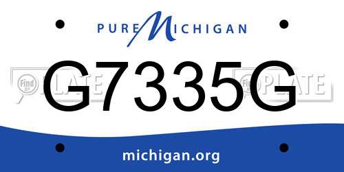 G7335G Michigan License Plate