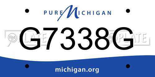 G7338G Michigan License Plate