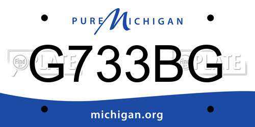 G733BG Michigan License Plate