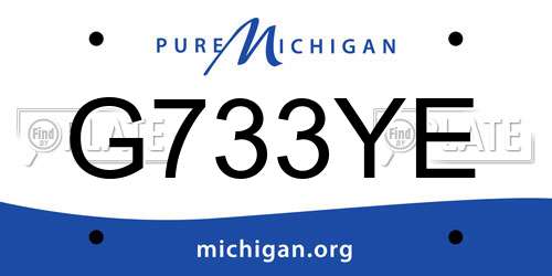 G733YE Michigan License Plate