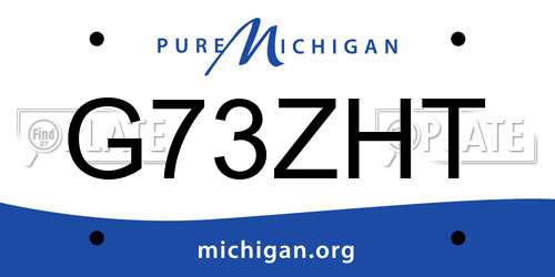 G73ZHT Michigan License Plate
