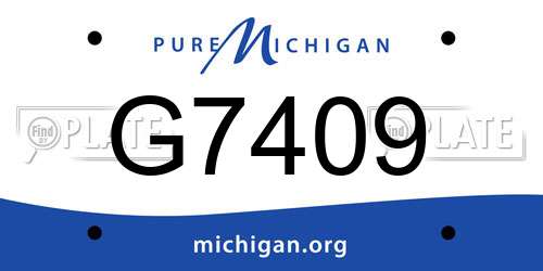 G7409 Michigan License Plate