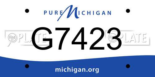 G7423 Michigan License Plate