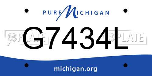 G7434L Michigan License Plate