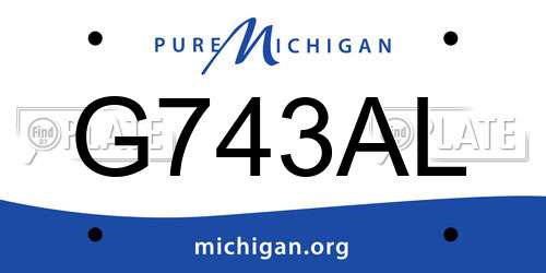 G743AL Michigan License Plate