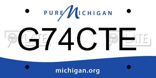 G74CTE Michigan License Plate