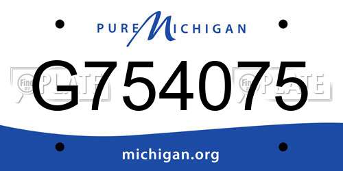 G754075 Michigan License Plate