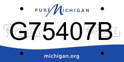 G75407B Michigan License Plate