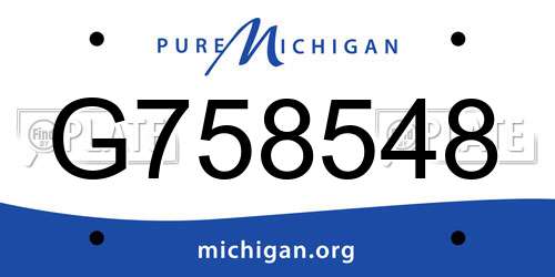 G758548 Michigan License Plate