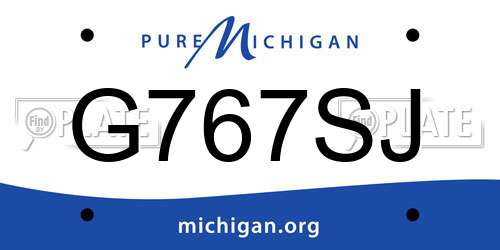 G767SJ Michigan License Plate