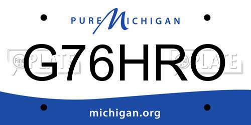 G76HRO Michigan License Plate