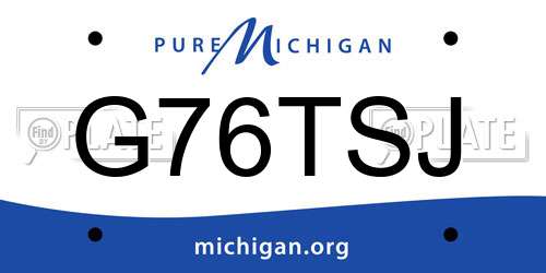 G76TSJ Michigan License Plate