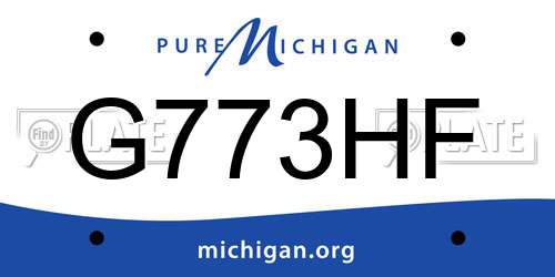 G773HF Michigan License Plate