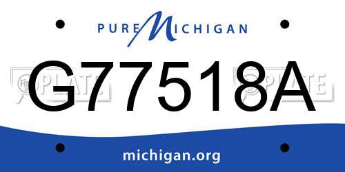 G77518A Michigan License Plate