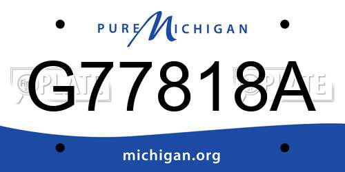 G77818A Michigan License Plate