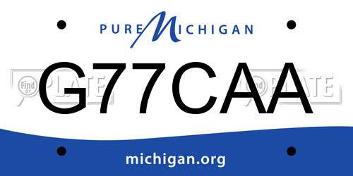 G77CAA Michigan License Plate