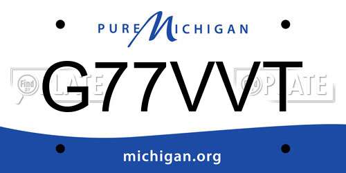 G77VVT Michigan License Plate