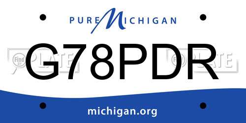 G78PDR Michigan License Plate