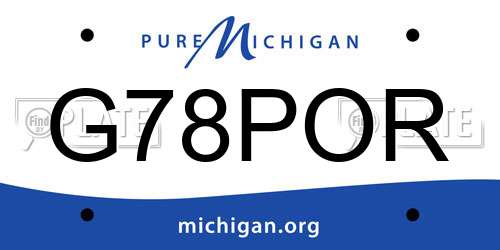 G78POR Michigan License Plate