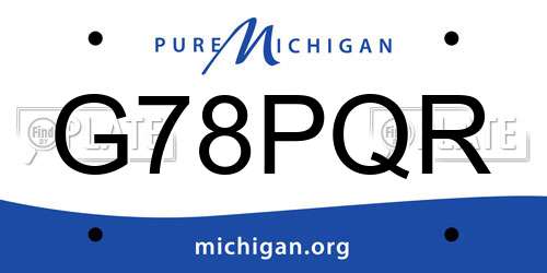 G78PQR Michigan License Plate