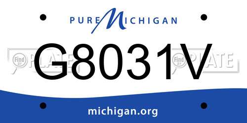 G8031V Michigan License Plate