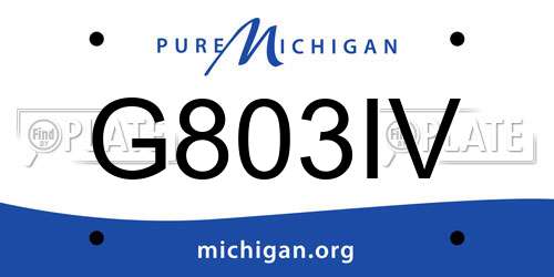 G803IV Michigan License Plate