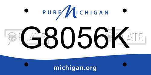G8056K Michigan License Plate