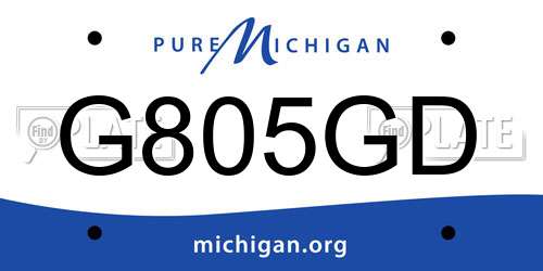 G805GD Michigan License Plate