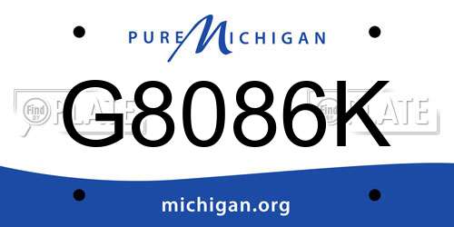 G8086K Michigan License Plate
