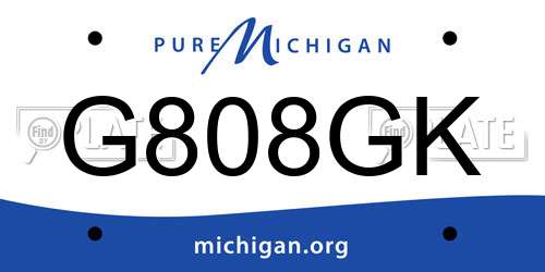 G808GK Michigan License Plate