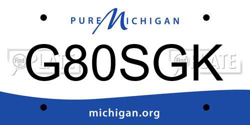G80SGK Michigan License Plate