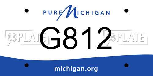 G812 Michigan License Plate