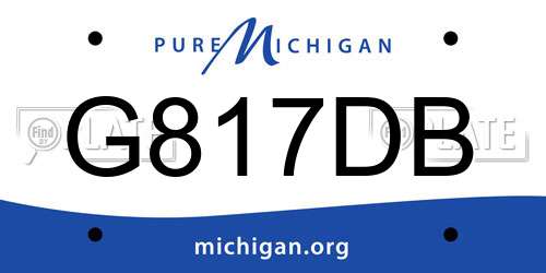 G817DB Michigan License Plate