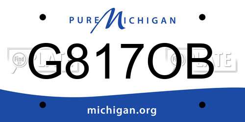G817OB Michigan License Plate