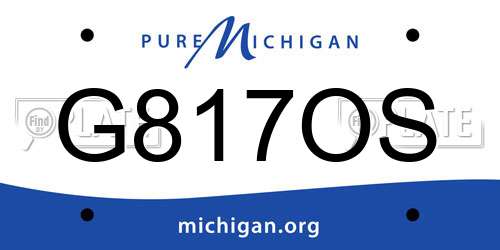 G817OS Michigan License Plate