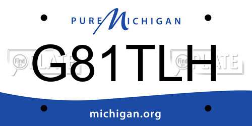 G81TLH Michigan License Plate