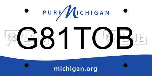G81TOB Michigan License Plate