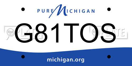 G81TOS Michigan License Plate