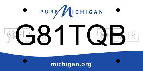 G81TQB Michigan License Plate