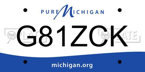 G81ZCK Michigan License Plate