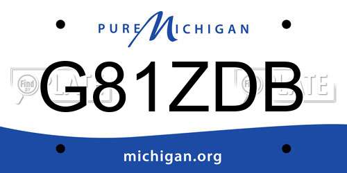 G81ZDB Michigan License Plate
