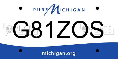 G81ZOS Michigan License Plate